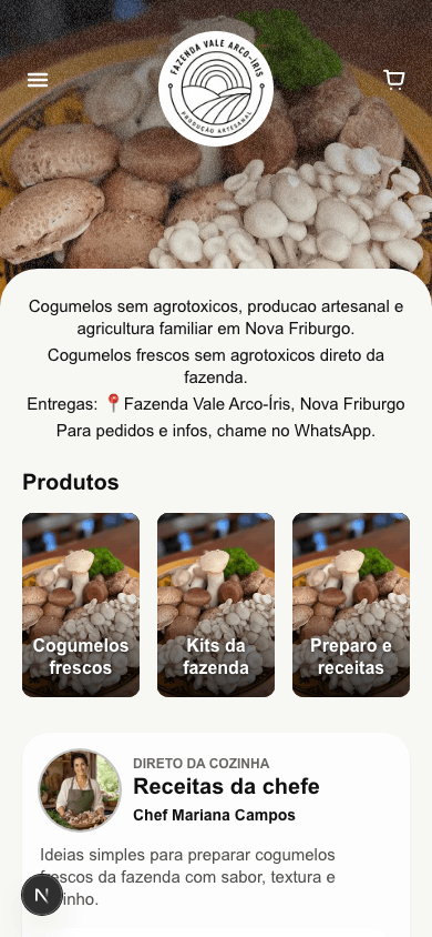 Print da demo Fazenda Vale Arco-Íris
